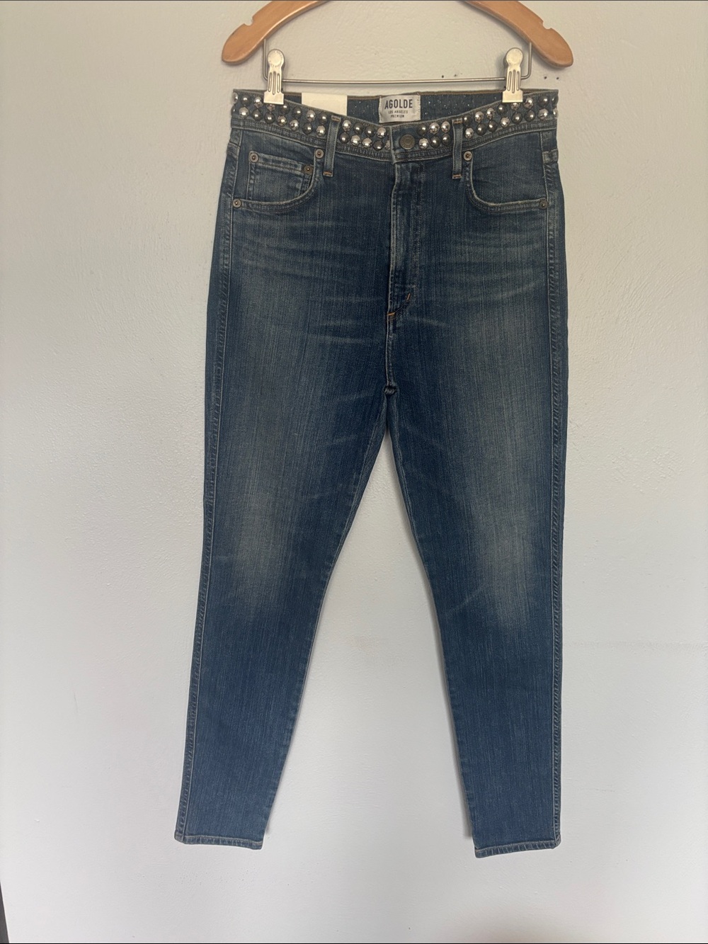 New Agolde Studded High Rise Jeans